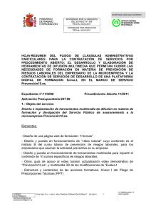 Nueva ventana:Hoja -Resumen del Pliego de Cláusulas Administrativas (pdf, 106 Kbytes)
