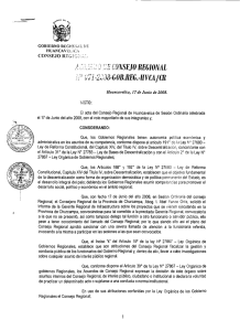 m;; CONSEJO VISTO: El acta del Consejo Regional de Huancavelica de Sesión Ordinaria...