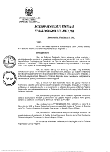 N° AClJERDO DE CONSEJO IIEGION}\l 048-2008-GOB.REG.-IIVCil/CR CONSE.JO REGIONAL