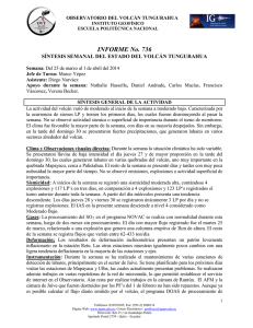 INFORME No. 736 SÍNTESIS SEMANAL DEL ESTADO DEL VOLCÁN TUNGURAHUA