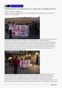 Manifestación en Salamanca en contra de la subida del IVA