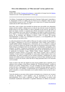 Otra crisis alimentaria y al “Dios mercado” no hay quién... Vicent Boix