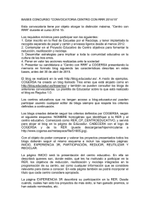 “CONVOCATORIA CENTRO CON RRR 2014/15” BASES CONCURSO  “Centro  con
