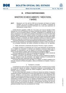 resolución de 23 de abril de 2009 por la que se adopta la decisión de no someter a evaluación de impacto ambiental el proyecto Perforación de un pozo para exploración de hidrocarburos, sondeo Viura-1