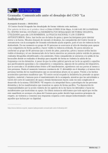 Granada: Comunicado ante el desalojo del CSO “La Indiskreta”