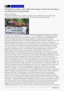 Estudiantes salen a las calles de Aragón contra los recortes... en defensa de sus derechos