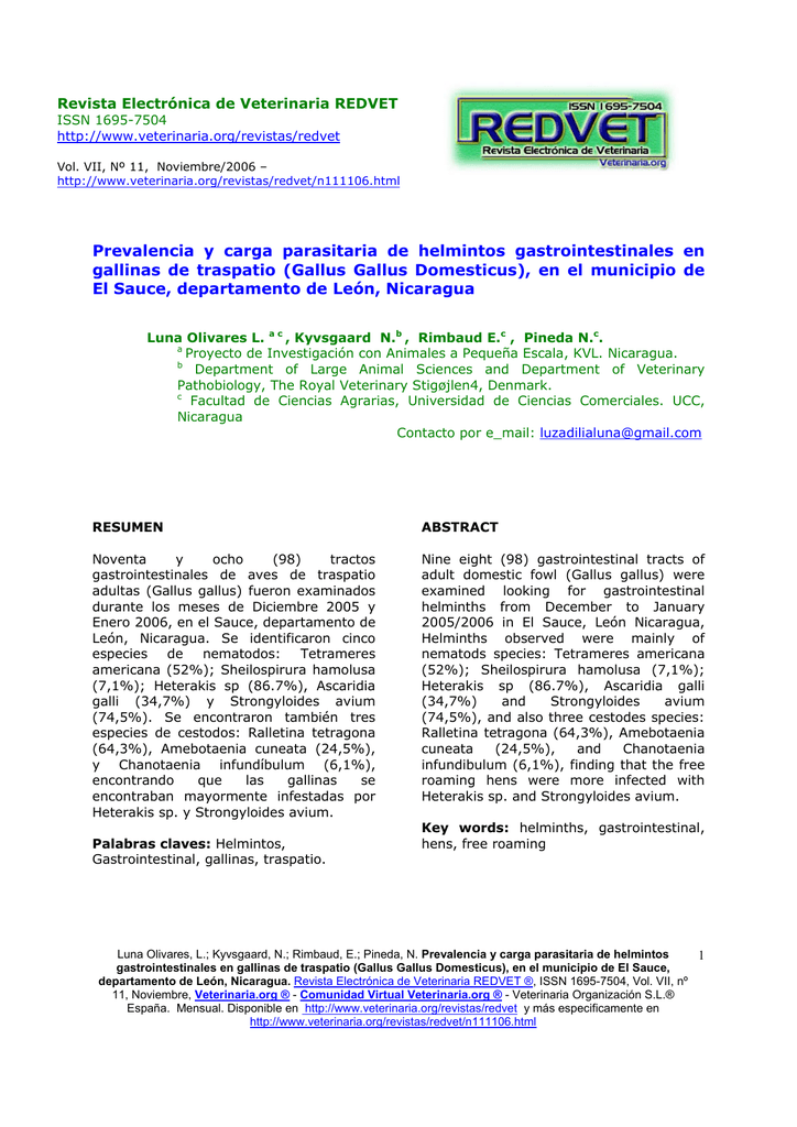 helmintos gastrointestinales helmintos gastrointestinales