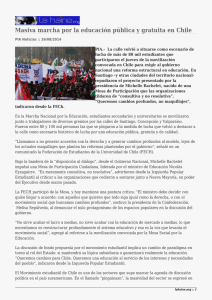 Masiva marcha por la educación pública y gratuita en Chile