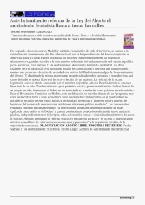 Ante la inminente reforma de la Ley del Aborto el