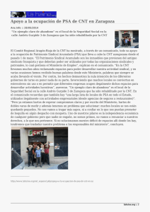 Apoyo a la ocupación de PSA de CNT en Zaragoza