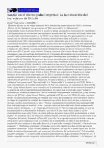 Santos en el diario global-imperial: La banalización del terrorismo de Estado