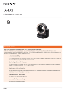 LA-EA2 E-Mount adaptor for A-mount lens