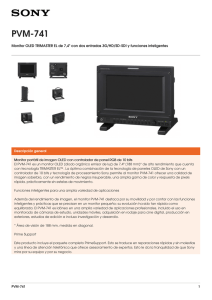 PVM-741 Monitor OLED TRIMASTER EL de 7,4&#34; con dos entradas 3G/HD/SD-SDI...