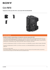 CA-FB70 Adaptador de fibra para HXC-D70 y camcorders PMW-320/350/400/500
