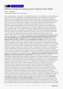 [México] Ataque de grupo porril a Regeneración Radio