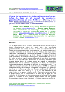 Eficacia del extracto de las hojas del Neem Azadirachta indica  A. Juss  en el control de nemátodos gastrointestinales en ovino Pelibuey
