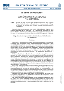 BOLETÍN OFICIAL DEL ESTADO COMISIÓN NACIONAL DE LOS MERCADOS Y LA COMPETENCIA