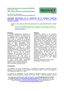 ISSN 1695-7504  Actividad bactericida en la hemolinfa de la langosta espinosa