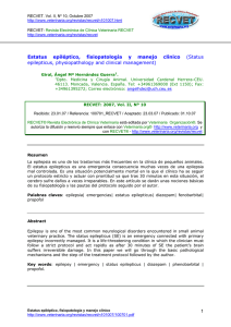 Estatus epiléptico, fisiopatología y manejo clínico epilepticus, physiopathology and clinical management)