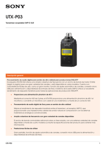 UTX-P03 Transmisor acoplable UWP-D XLR