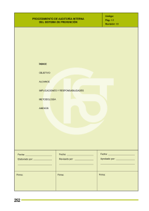 Nueva ventana:Procedimiento de auditoría interna del sistema de prevención (pdf, 636 Kbytes)