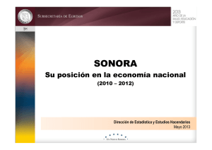 Sonora Su Posición en la Econmía Nacional (2010-2012)