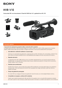 HVR-V1E Camcorder HDV con tres sensores 3 ClearVid CMOS de 1/4&#34; y...