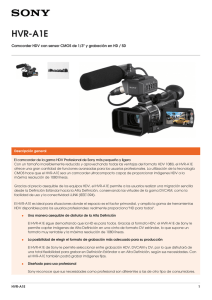 HVR-A1E Camcorder HDV con sensor CMOS de 1/3&#34; y grabación en...