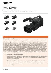 HVR-HD1000E &#34;Camcorder HDV con sensor ClearVid CMOS de 1/2,9&#34;&#34; y grabación...
