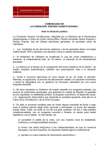 Fundación España Constitucional COMUNICADO DE