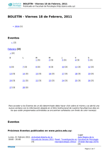 BOLETÍN - Viernes 18 de Febrero, 2011 Eventos Febrero