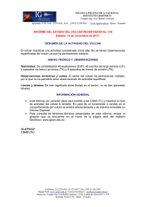 INFORME DEL ESTADO DEL VOLCÁN REVENTADOR No. 318