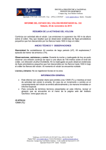 INFORME DEL ESTADO DEL VOLCÁN REVENTADOR No. 332