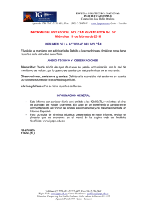 INFORME DEL ESTADO DEL VOLCÁN REVENTADOR No. 041