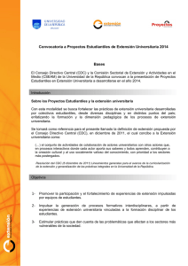 Convocatoria Proyectos Estudiantiles de Extensión 2014