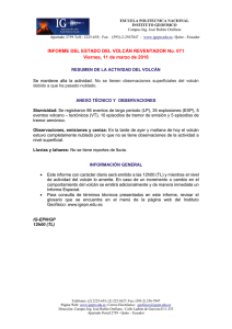 INFORME DEL ESTADO DEL VOLCÁN REVENTADOR No. 071