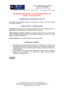 INFORME DEL ESTADO DEL VOLCÁN REVENTADOR No. 075