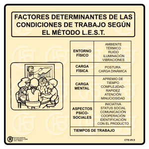 Nueva ventana:Factores determinantes de las condiciones de trabajo según el método Lest (pdf, 60 Kbytes)