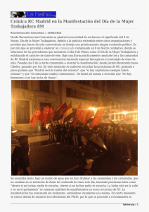 Crónica RC Madrid en la Manifestación del Día de la... Trabajadora 8M