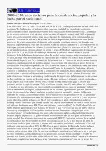 2009-2010: años decisivos para la construcción popular y la