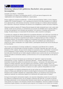 Reforma laboral del gobierno Bachelet: otra promesa incumplida
