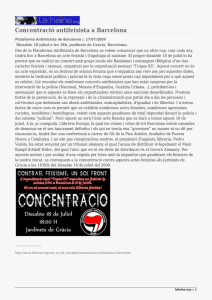 Concentració antifeixista a Barcelona
