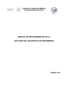 7. Manual de Procedimientos de la Jefatura de los Servicios de Enfermería, 2014