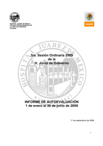 INFORME DE AUTOEVALUACIÓN 1º Semestre 2009.