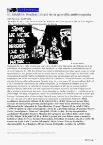 EL MAQUIS: Realitat i ficció de la guerrilla antifranquista