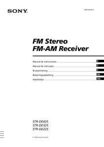 FM Stereo FM-AM Receiver STR-DE425 STR-DE325