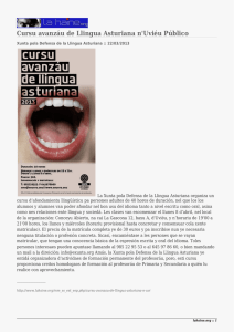 Cursu avanzáu de Llingua Asturiana n'Uviéu Público