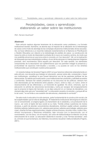 Perplejidades, casos y aprendizaje: elaborando un saber sobre las instituciones Abstract