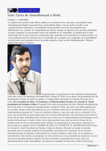 Irán: Carta de Ahmadineyad a Bush