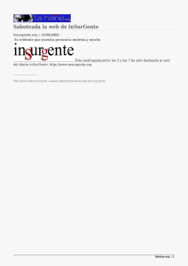 Saboteada la web de inSurGente inSurGente. _______________